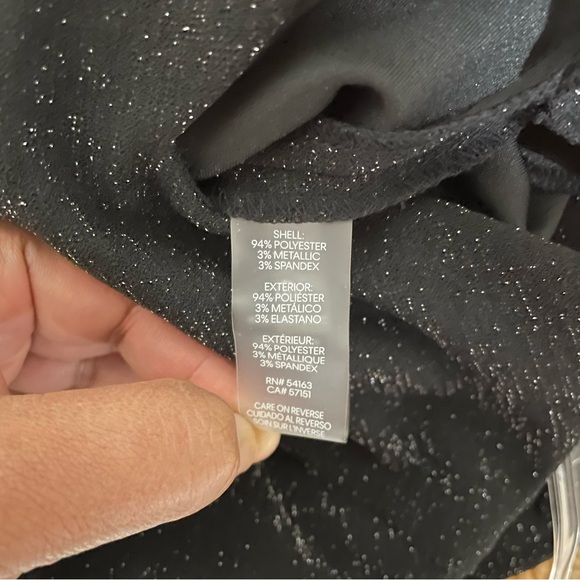 NWOT Calvin Klein Elegant BLACK with  SILVER Glitter Women's Jumpsuit Romper - Picture 12 of 14